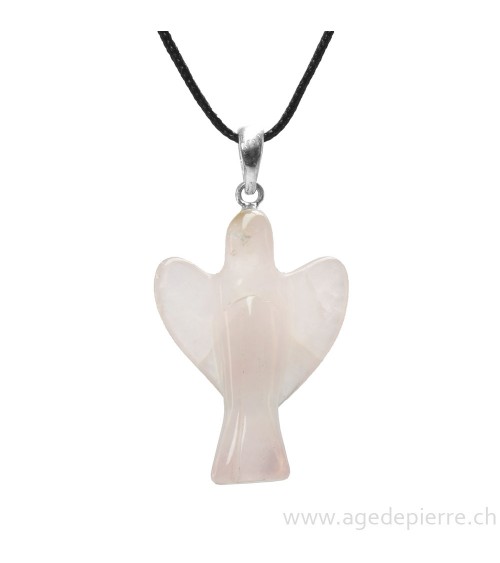 Pendentif ange en quartz rose l'Âge de pierre Vevey