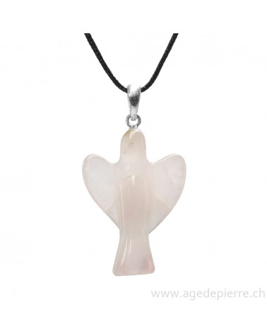 Pendentif ange en quartz rose l'Âge de pierre Vevey
