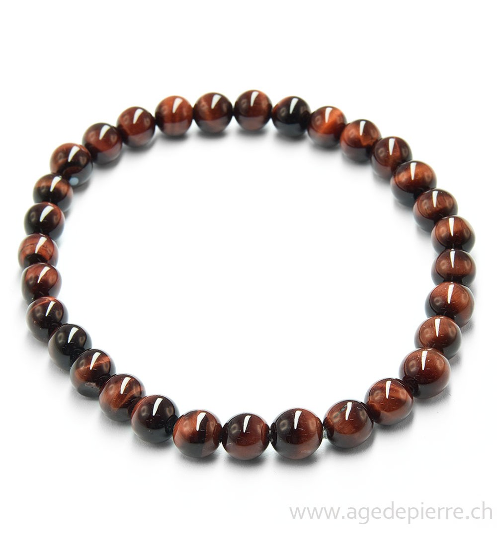 Oeil de taureau bracelet grandeur des perles 6mm