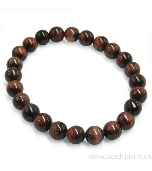 Oeil de taureau bracelet grandeur des perles 8mm
