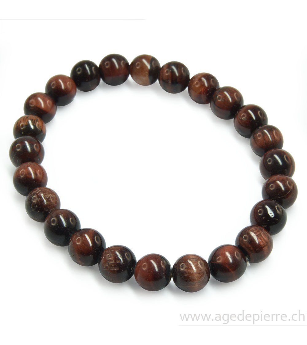 Oeil de taureau bracelet grandeur des perles 8mm
