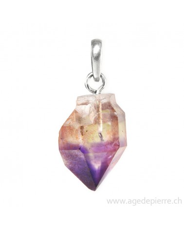 Améthyste cristal brut monté en pendentif