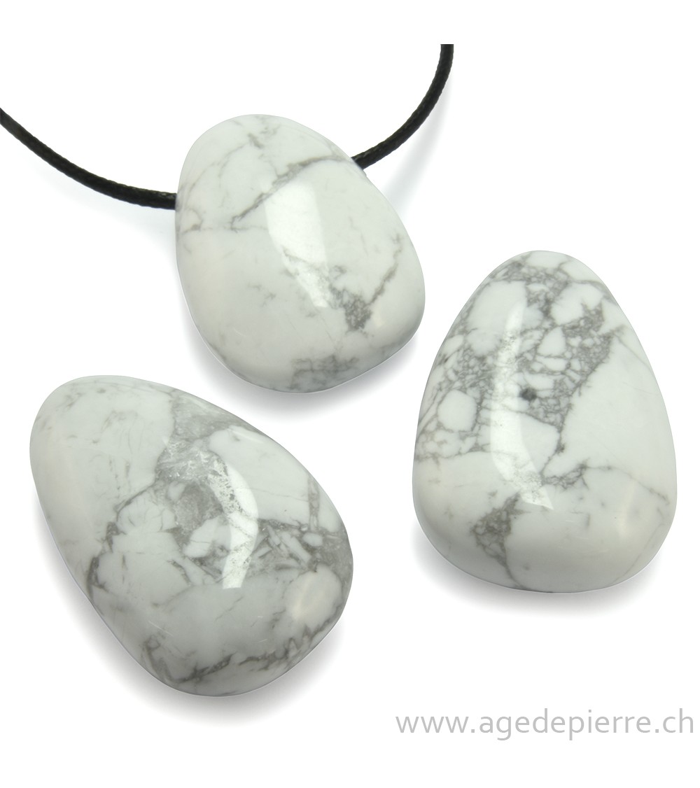 Magnésite pendentif pierre percée