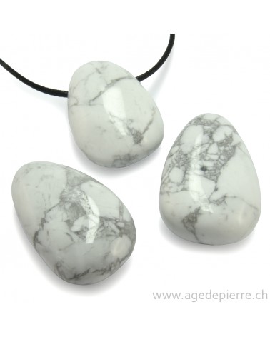 Magnésite pendentif pierre percée