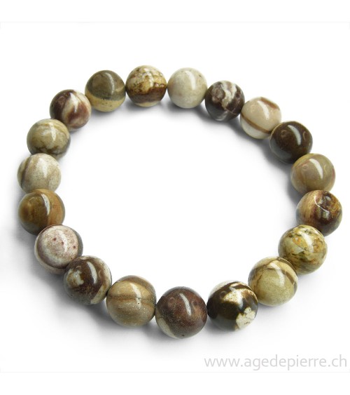 Jaspe cappuccino bracelet avec perles de 10mm