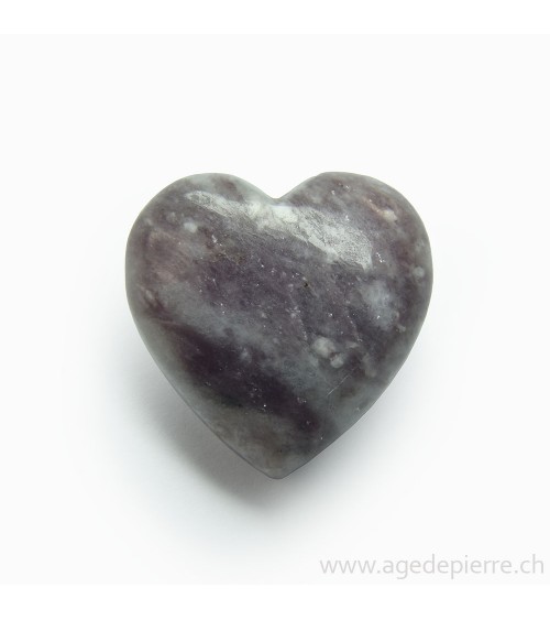 Lépidolite pendentif coeur percé