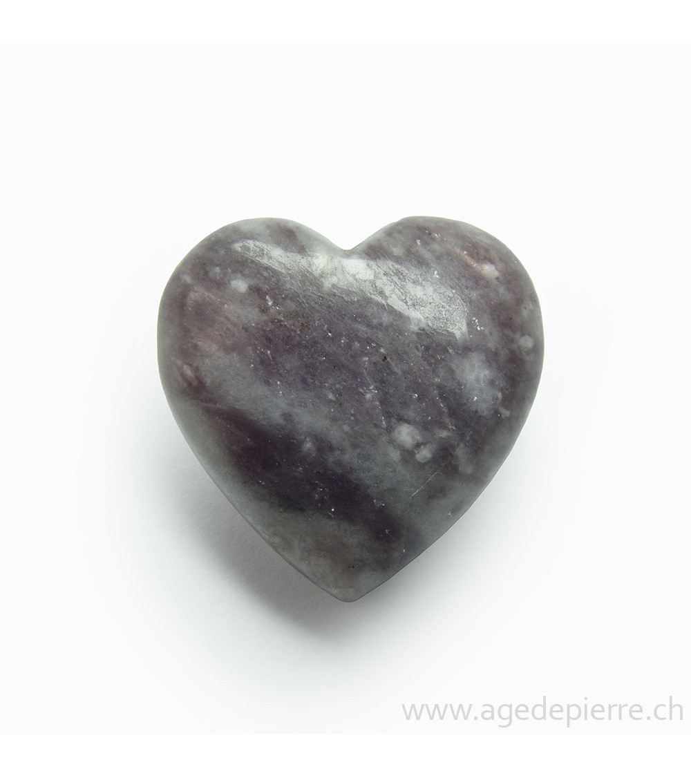 Lépidolite pendentif coeur percé