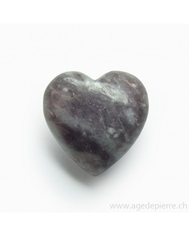 Lépidolite pendentif coeur percé