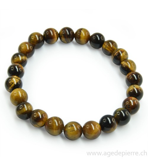 Oeil de tigre bracelet avec perles de 10mm