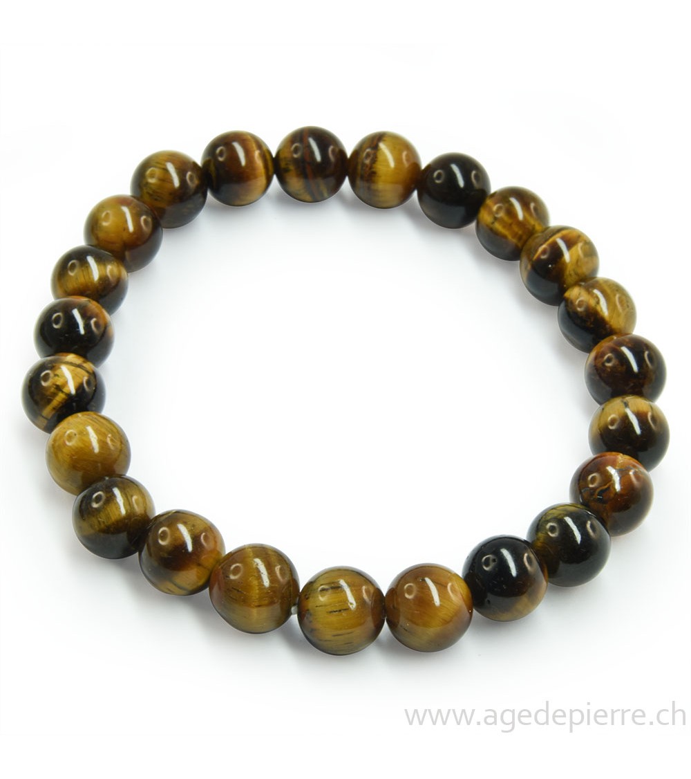 Oeil de tigre bracelet avec perles de 10mm