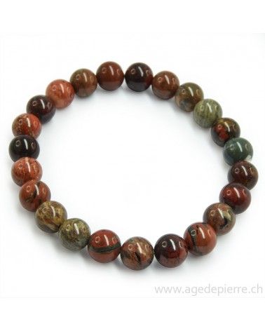 Jaspe brèche bracelet avec perles de 8mm