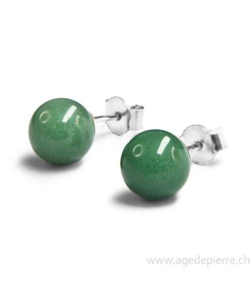 Aventurine boucles clous