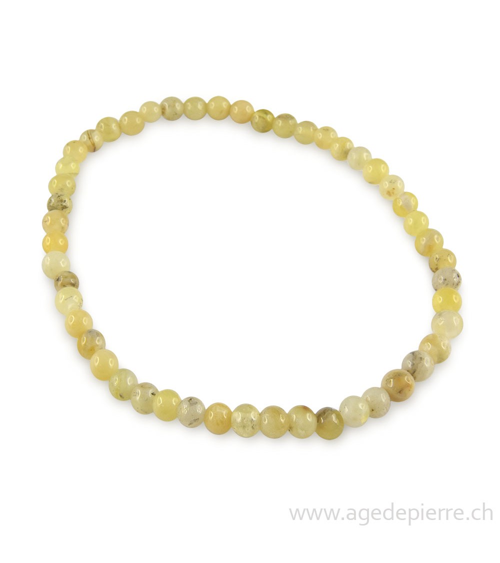 Opale jaune bracelet avec perles de 4mm