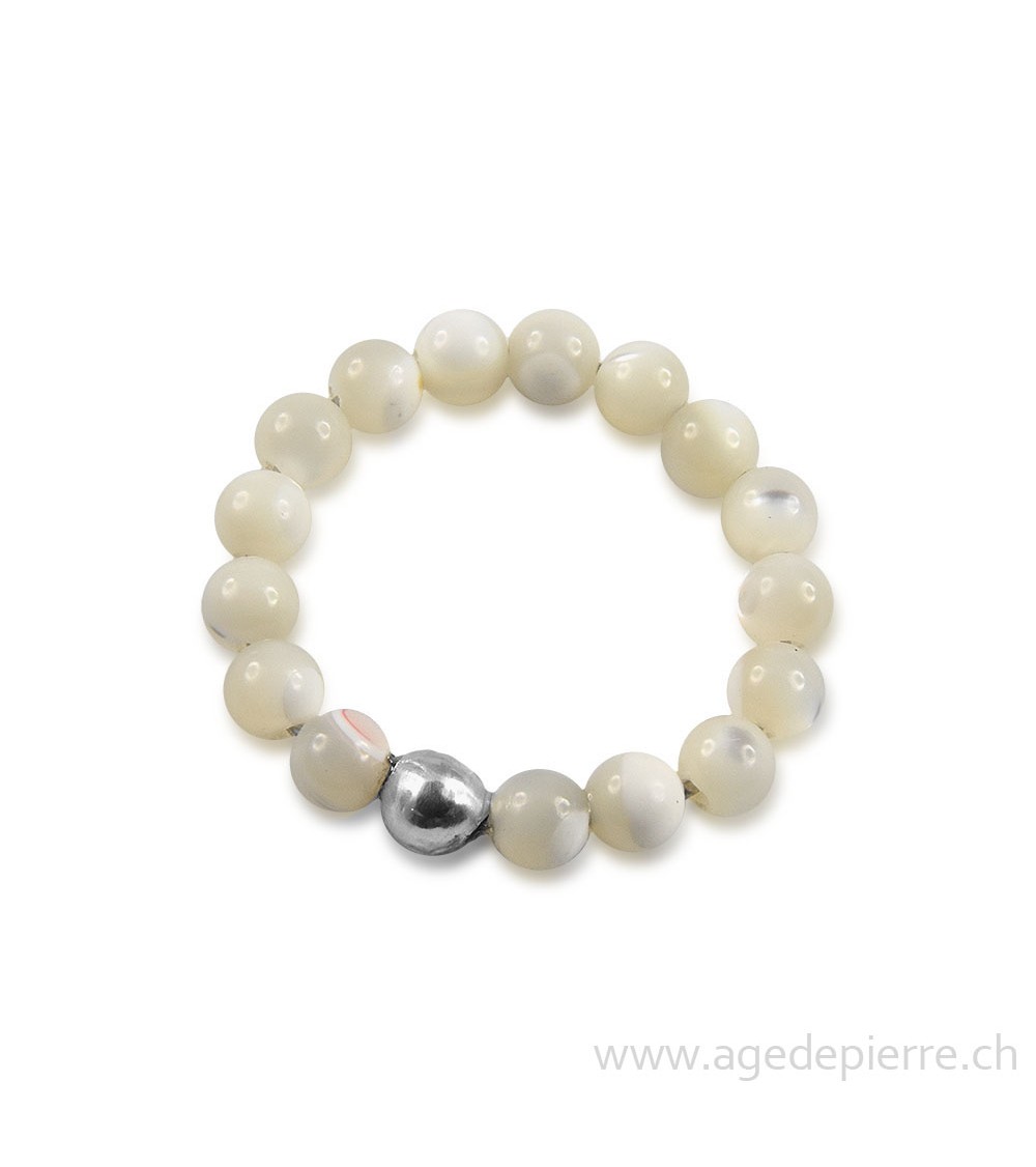 Bague bille en nacre