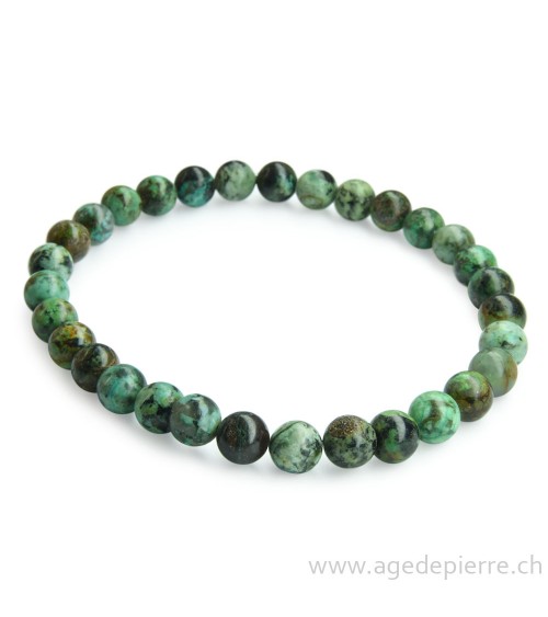 Turquoise bracelet avec perles de 6mm