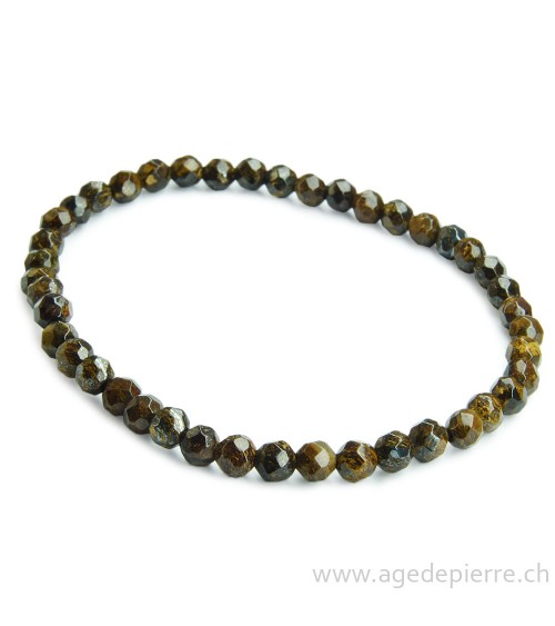 Bronzite bracelet avec perles facettée de 4mm