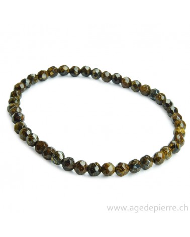 Bronzite bracelet avec perles facettée de 4mm