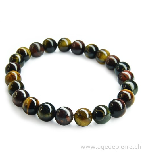 Oeil de tigre, oeil de taureau, oeil de faucon bracelet avec perles de 8m