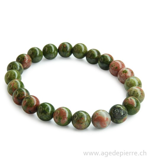 Unakite bracelet avec perles de 8mm