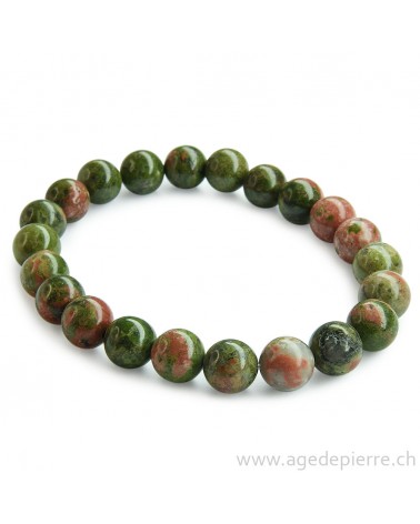 Unakite bracelet avec perles de 8mm