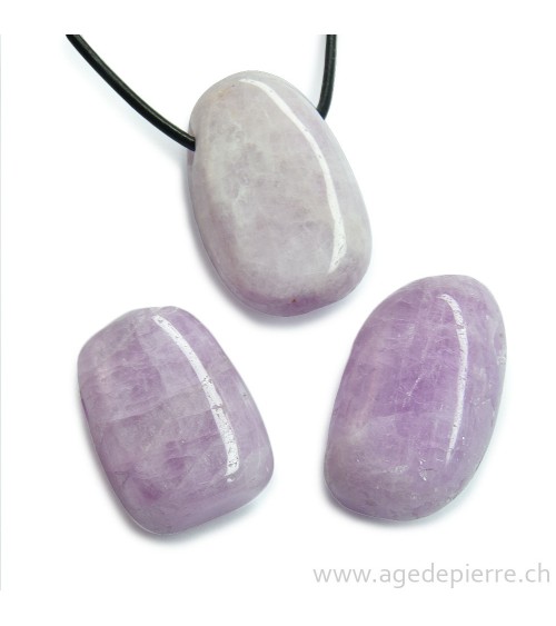 Kunzite pendentif pierre percée