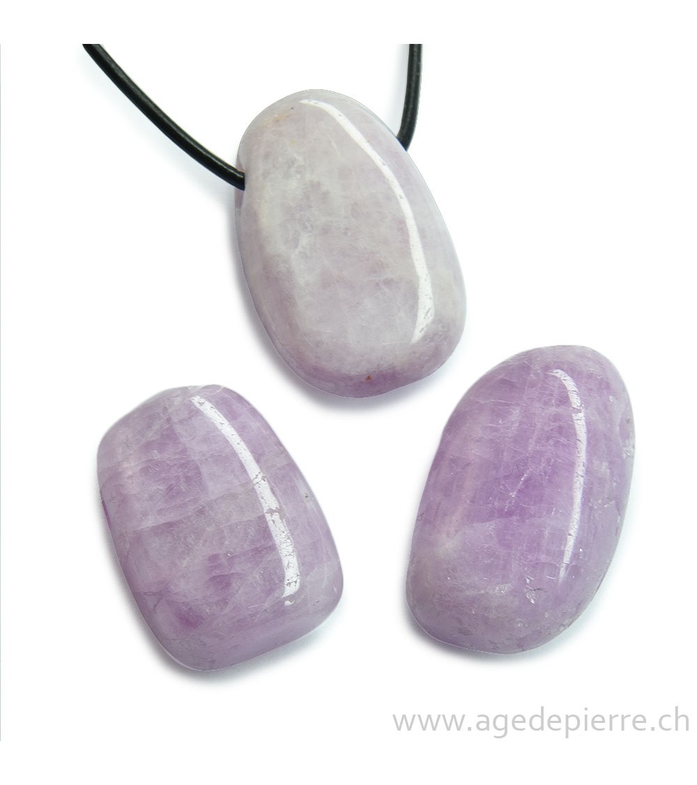 Kunzite pendentif pierre percée