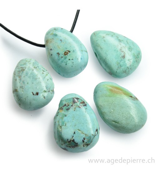 Chrysocolle pendentif pierre percée