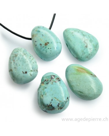 Chrysocolle pendentif pierre percée