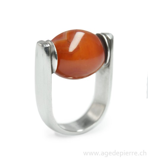 Bague en argent 925 avec cornaline