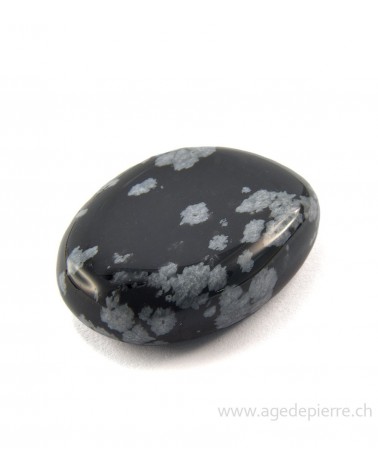 Obsidienne flocon de neige galet