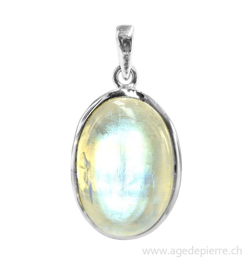 Pendentif en labradorite blanche et argent 925