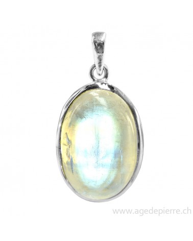 Pendentif en labradorite blanche et argent 925