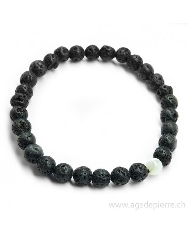 Couple de bracelets yin yang lave et nacre