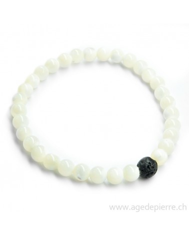 Couple de bracelets yin yang lave et nacre