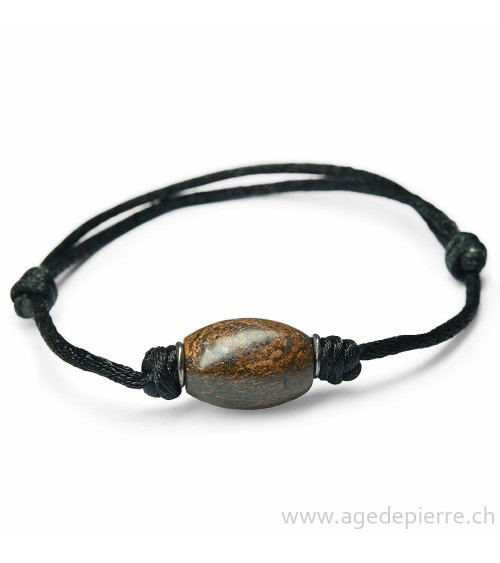 Bracelet en Bronzite perle solitaire