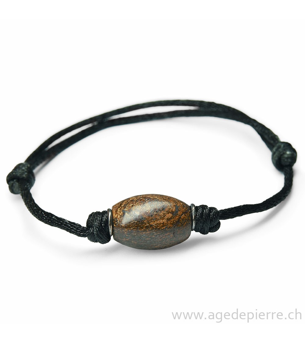 Bracelet en Bronzite perle solitaire