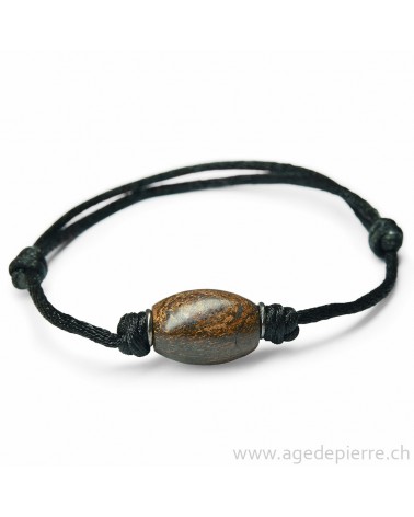 Bracelet en Bronzite perle solitaire