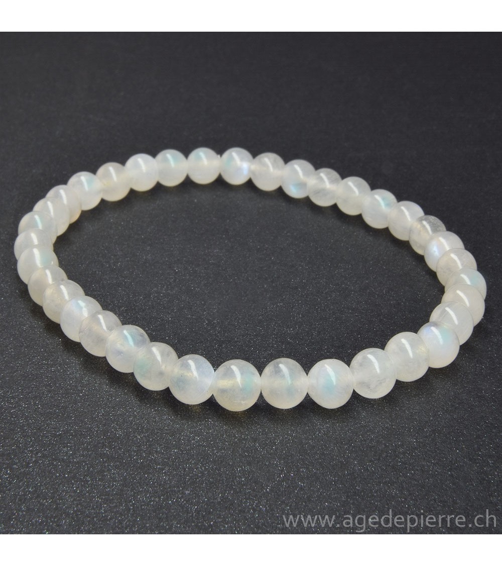 Labradorite blanche bracelet avec perles de 5-6mm