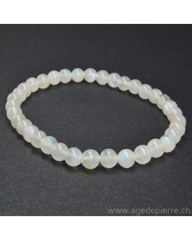 Labradorite blanche bracelet avec perles de 5-6mm