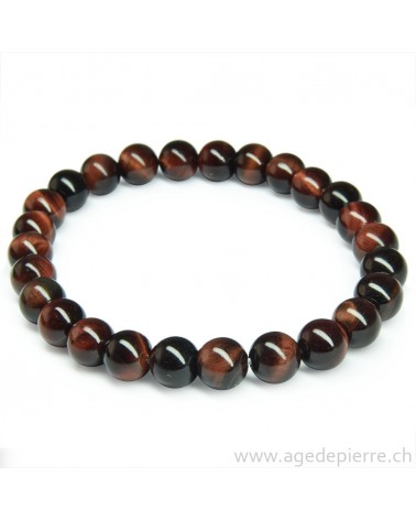 Oeil de taureau bracelet homme avec perles de 8mm