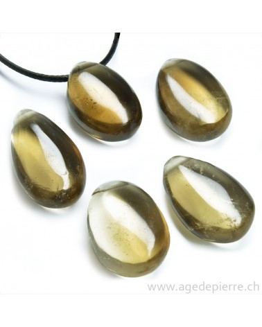 Citrine pendentif pierre percée
