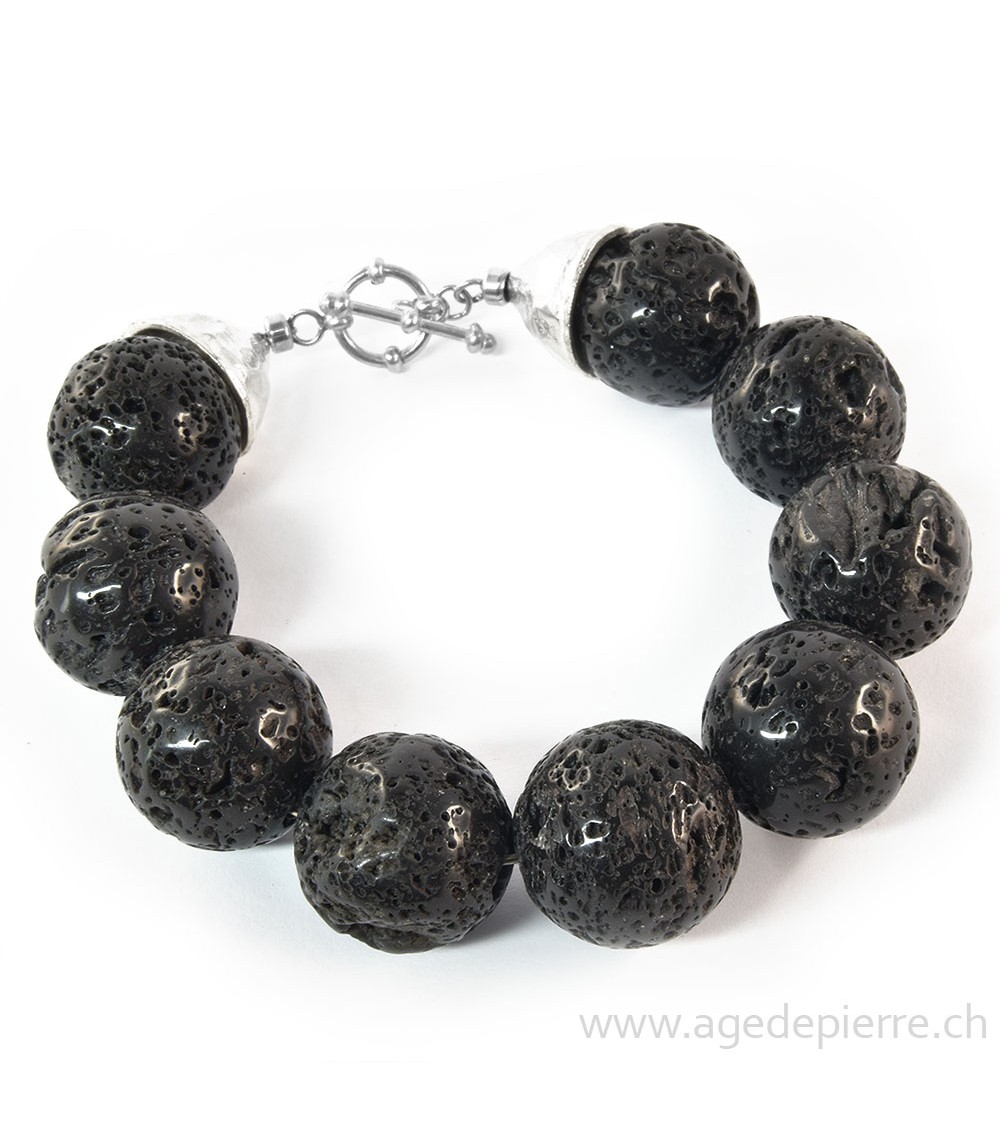 Bracelet lave et argent