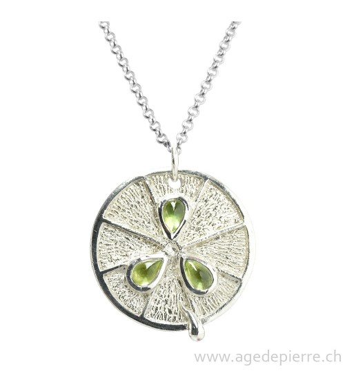 Pendentif tranche de lime en argent création Agnès N'Lep
