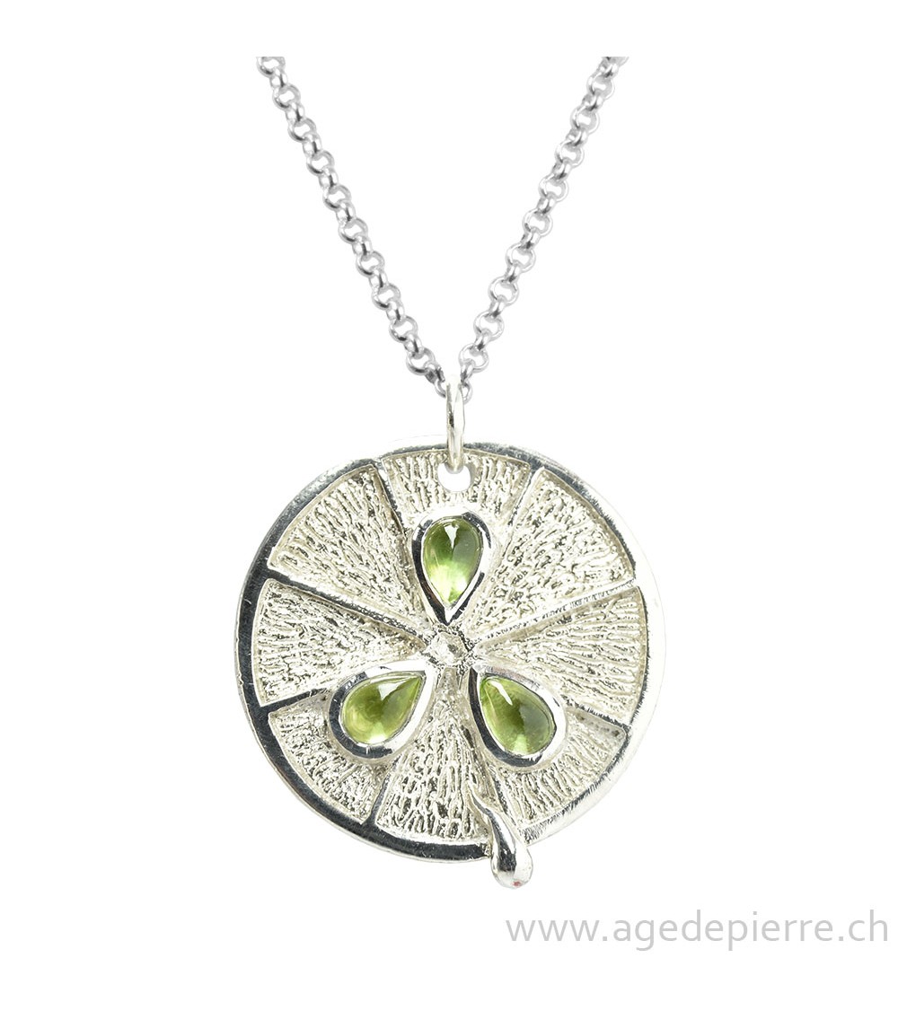 Pendentif tranche de lime en argent création Agnès N'Lep