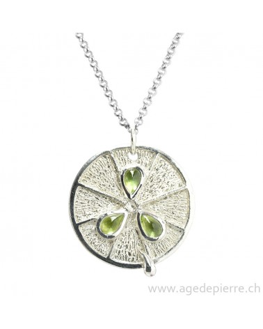Pendentif tranche de lime en argent création Agnès N'Lep
