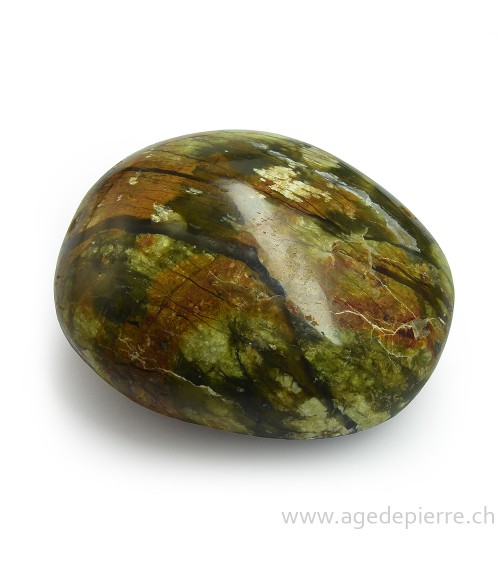 Opale verte grand galet rond