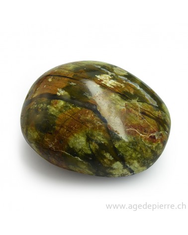 Opale verte grand galet rond