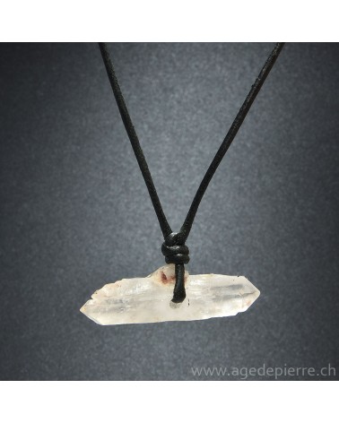 Cristal de roche brut monté en pendentif