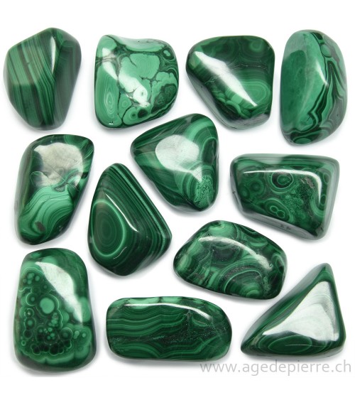 Malachite galet poli