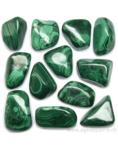 Malachite galet poli